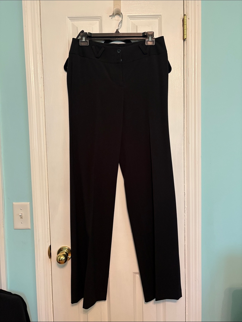 Women's Black Tailored Straight-Leg Trousers